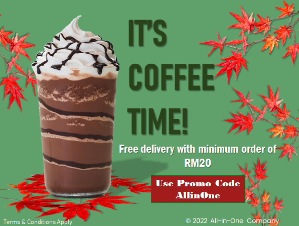 Spend over RM20 get free delivery with promo code:AllinOne